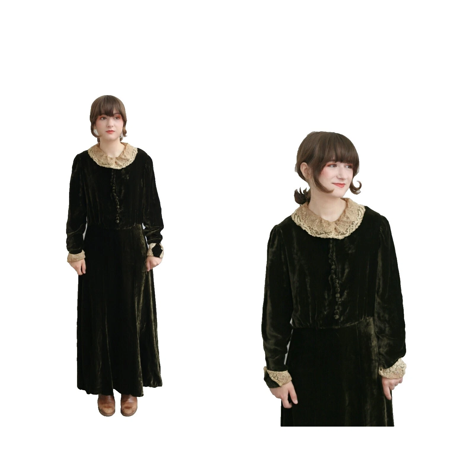 Art Deco Ocasión Especial Vestidos VINTAGE de Terciopelo para mujeres