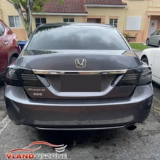 Pair LED DRL Tail Lights For 2013-2017 Honda Accord Sedan Black Rear Brake Lamps