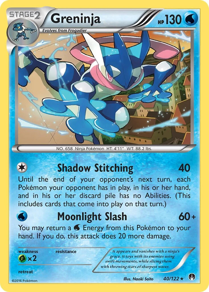 Greninja 40/122 Non Holo BREAKpoint Pokemon Card NM
