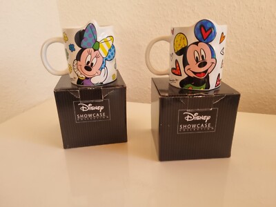 2 Disney Britto Micky Becher Tassen Mug seltenes Design Sammlerstück NEU 295ml
