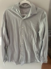 Banana Republic Fitted Men's Dress Shirt 15-15 1/2 32/33 Blue Beige Medium