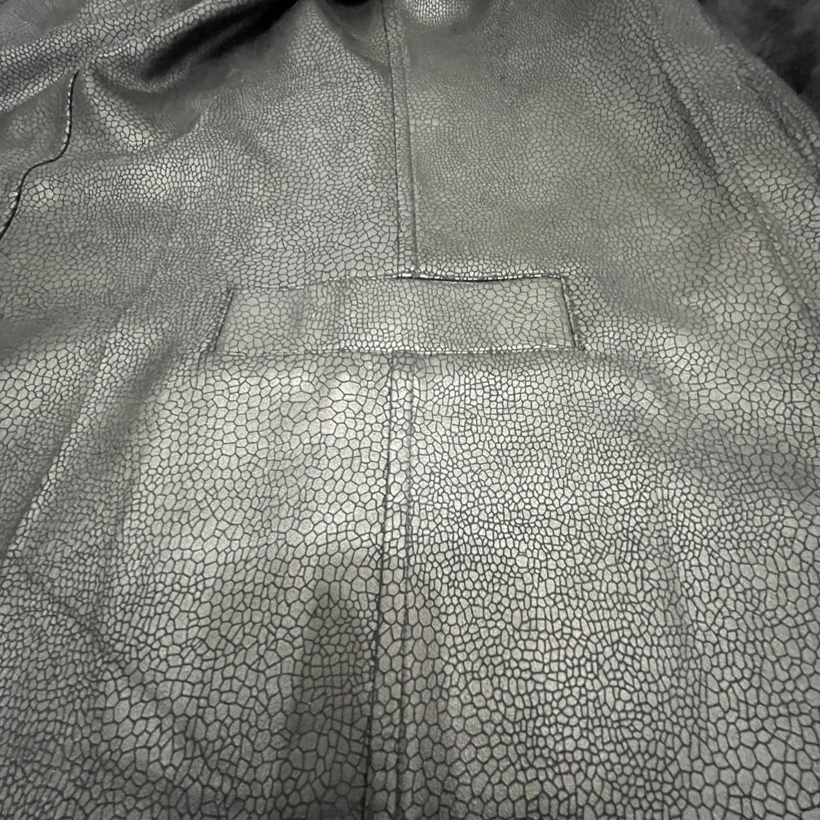 Oolala Cascading Ruffle Front Vegan Leather Duste… - image 16