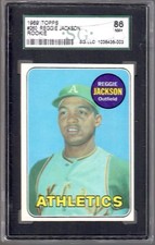 REGGIE JACKSON 1969 TOPPS ROOKIE CARD       GORGEOUS CARD     RARE    SGC 86 NM+