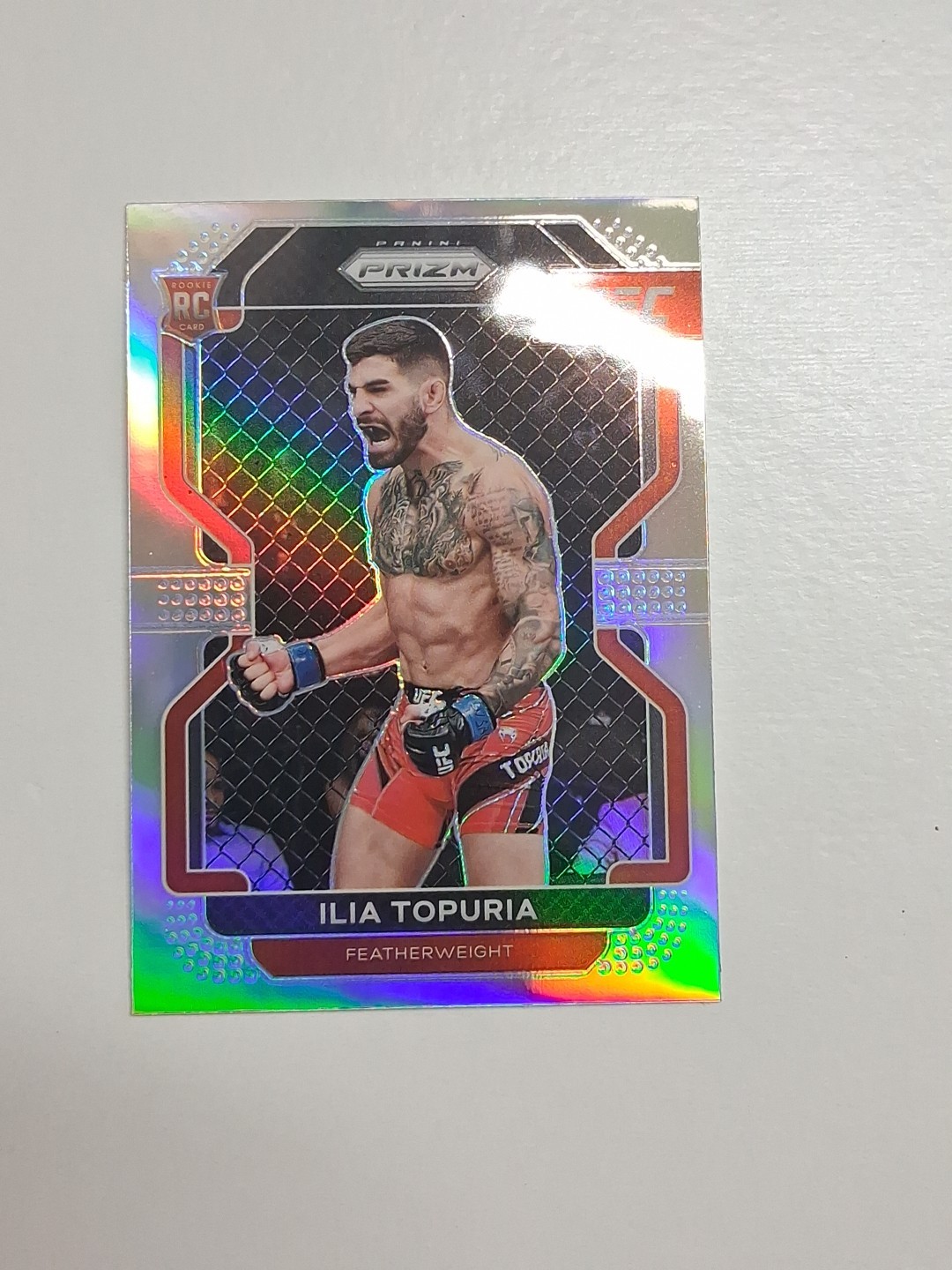 2022 Panini Prizm UFC Silver Prizm Ilia Topuria #115 Rookie RC