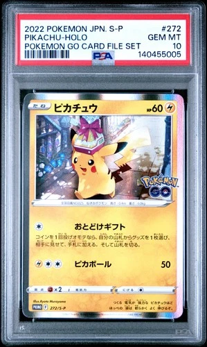 2022 POKEMON JPN S PROMO POKEMON GO CARD FILE SET #272 PIKACHU-HOLO PSA 10