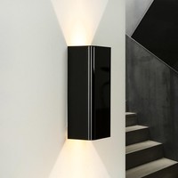Wandleuchte Wandlampe Innen Up Down Schwarz Hockglanz GU10 Metall Modern
