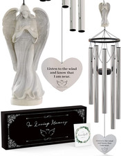 Angel Memorial Wind Chimes for Loss of Loved One - 34" Large Sympathy Wind Chime
