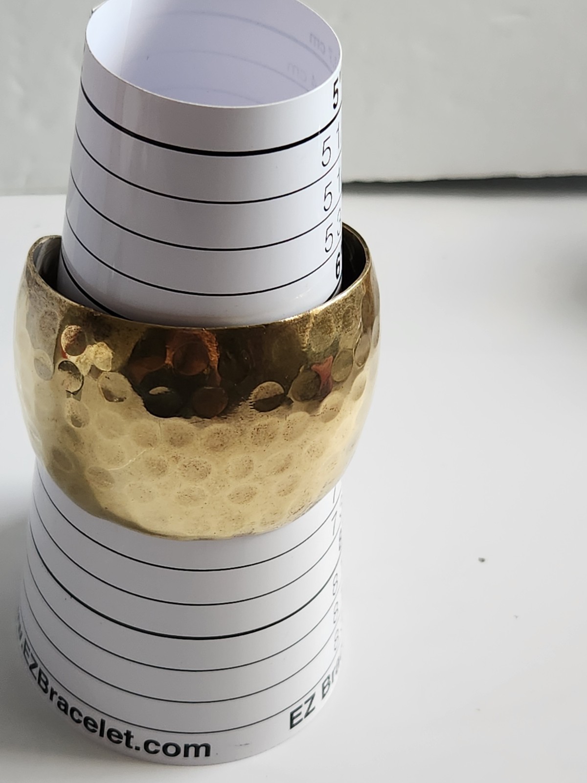 Large Brass Hammered  Statement Cuff Bracelet 7" - image 2