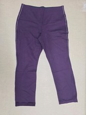 JINGLE Active High-Rise Ankle Leggings Solid Purple Stretch Elastic Waist S
