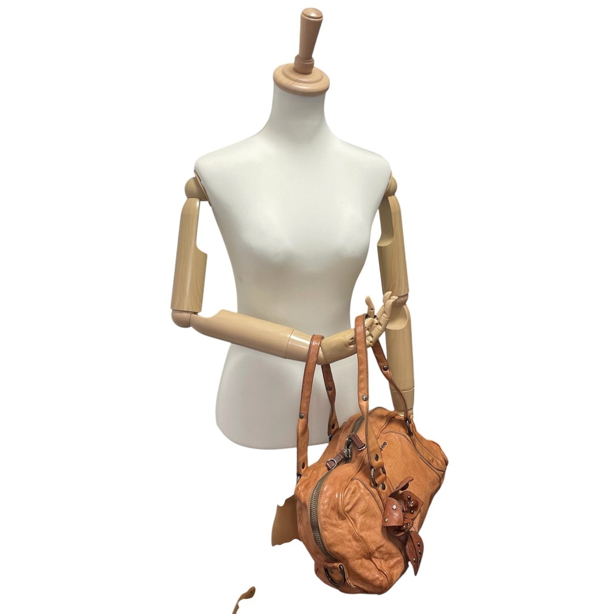 Miu Miu Handbag Brown Leather Flower 64 Archive bag Vintage Y2K