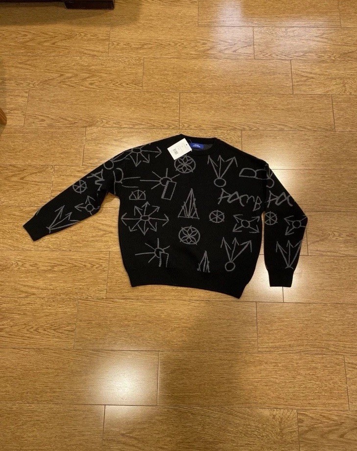 Gosha Rubchinskiy Paccbet Wool Blend Patchwork Knit Sweater Men’s Size Medium