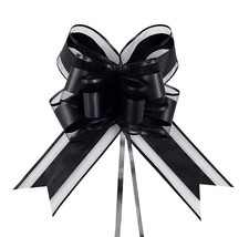 20 PCS Black Ribbon Pull Bows Gift Wrap Present Wrapping Wedding Baskets 6 Inch