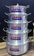 Arsh Aluminum large Cookware Set | Heavy Duty Pots 10 pieces  | Professional Kit