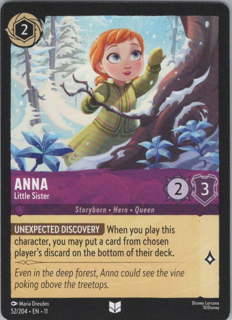 Lorcana Normal Anna - Little Sister Winterspell 52/204 Uncommon NM
