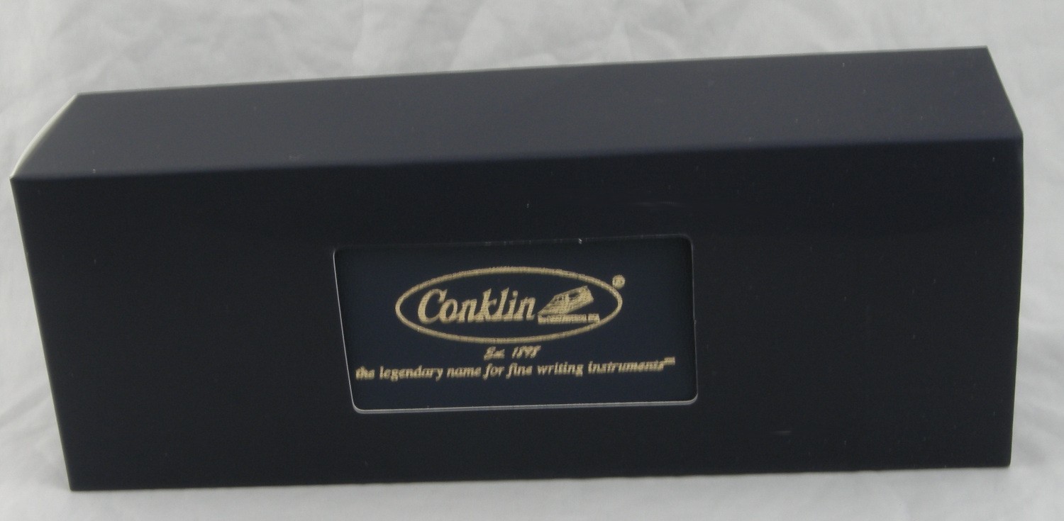 Conklin Herringbone Red & Chrome Fountain Pen - Extra Fine Nib - New in Box