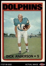 1972 Topps #98 Dick Anderson Dolphins Colorado 6 - EX/MT