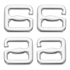 4 Pcs Wave Buckles 27x27mm Zinc Alloy G-Hook Backpack Strap Belt Hook Silver