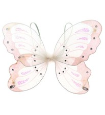 Mozlly Butterfly Wings for Kids - 2 Layer Fairy 14 inches, White 14"