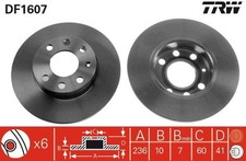 2x TRW Bremsscheibe DF1607 für OPEL