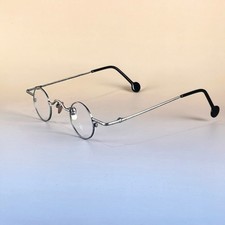 RARE Steampunk Glasses Hand-Distressed Silver Circular Frame Unisex US Shipping