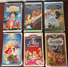 Vintage Lot of 6 Disney VHS Movies