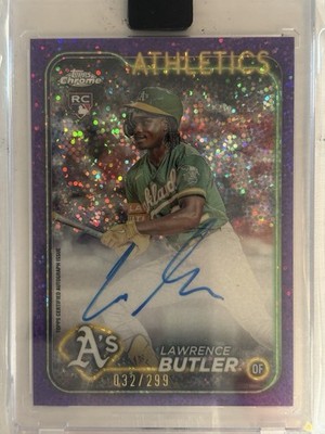 2024 Topps Chrome - Rookie Autographs Lawrence Butler Purple Speckle /299 