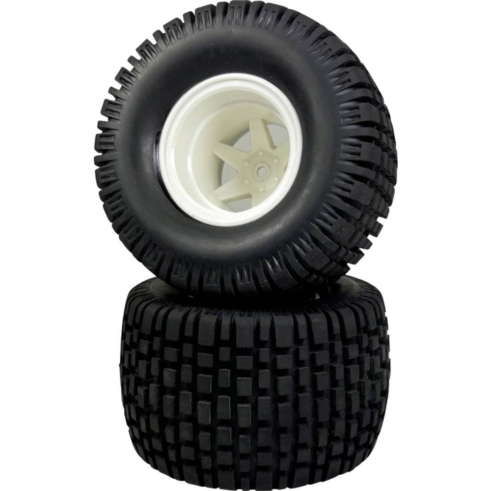 Roues de précision Absima 1:10 Block-Profil blanches haute résistance pour RC