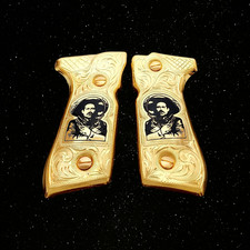 Pancho villa centauro del norte grips cachas pietro Beretta 92fs 24k gold plated