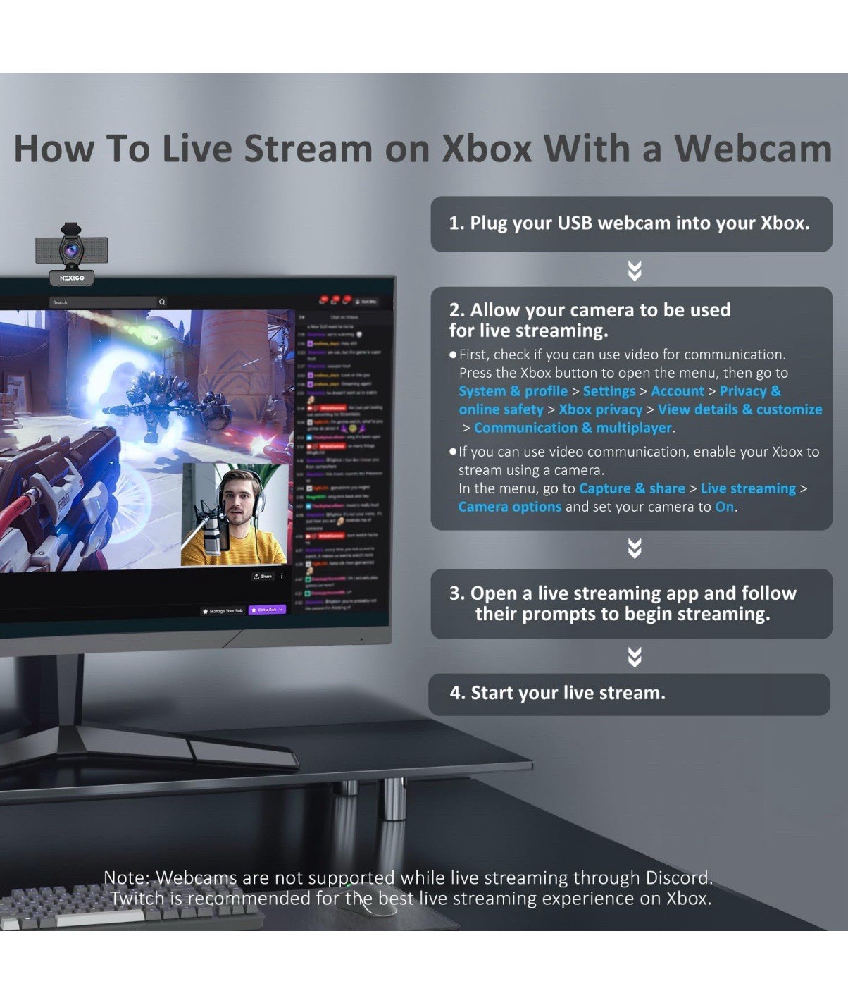 NexiGo N60 1080P Webcam with Microphone, Adjustable FOV, Zoom