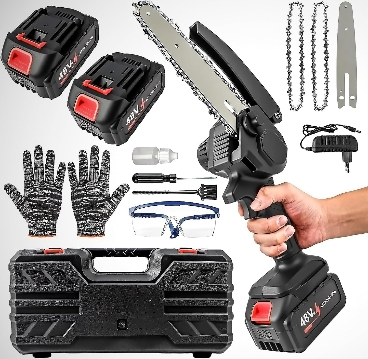 Mini Motosega Portatile da 6 Pollici - Ideale per Potatura e Fai-da-te