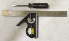 Vintage EMPIRE Sliding Combination Square + 7” Crescent Screwdriver Made in USA
