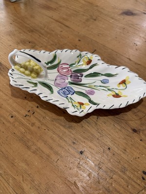 Vintage Blue Ridge Pottery Summertime Pattern Celery Leaf Dish 11 