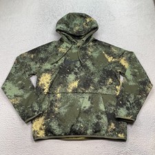 Nike THERMA-FIT Hoodie Men's Size Small Green Camo All Over Print FZ1088