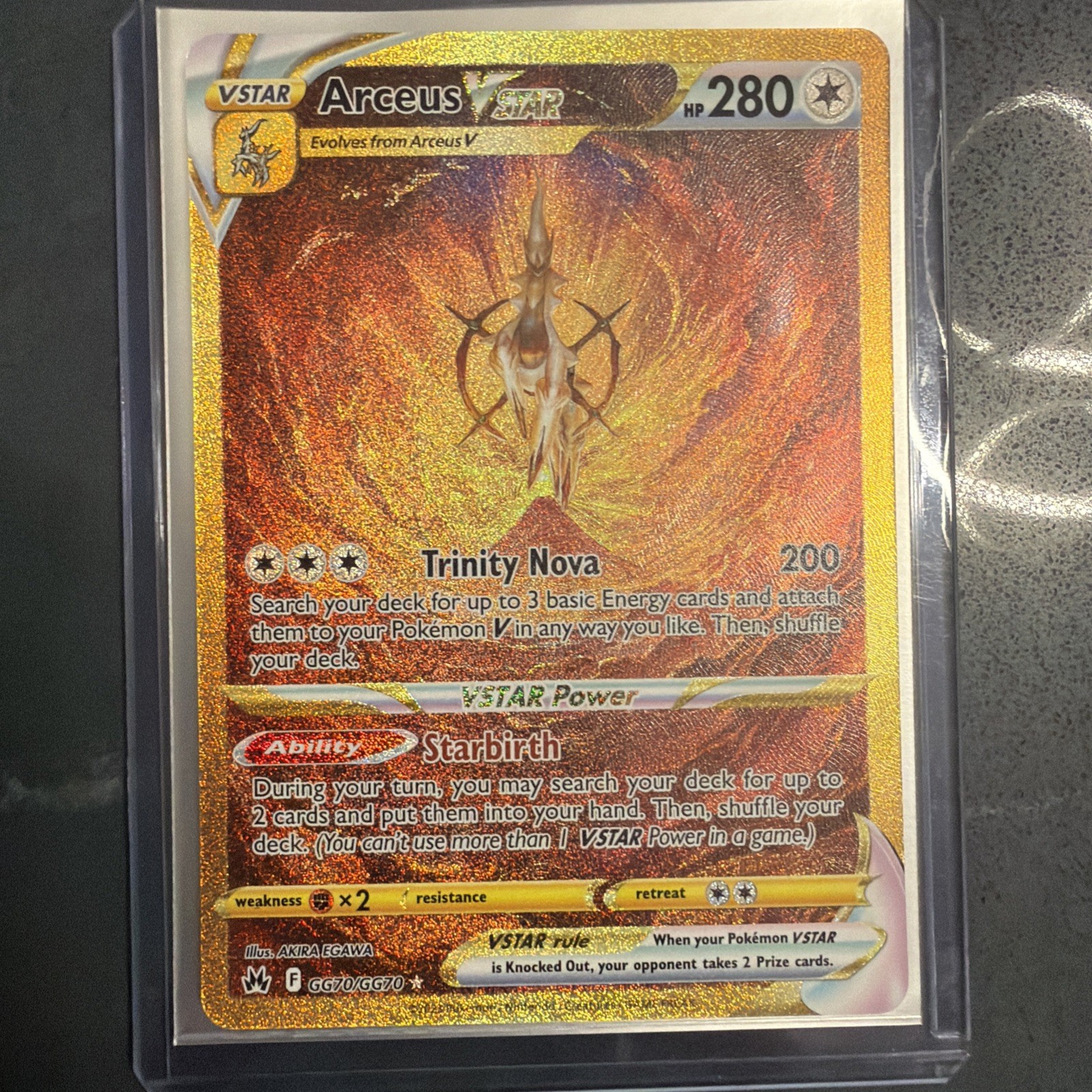 Pokemon Arceus VSTAR GG70/GG70 Crown Zenith GG Secret Rare Holo Full Art