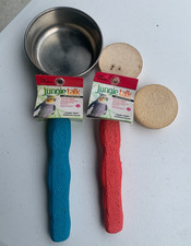 BIRD SUPPLIES - 5pc lot PARROT MACCAW, cage accessories, bowl, 2 pedicure perch