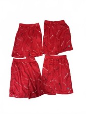 Champion Boys Red Athletic Mesh Shorts Red L Lot of 4 Bundle