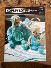 Dolls Clothes Knitting Patterns 3ply Dress Coat Hat etc 12-14” Doll Sirdar 7750