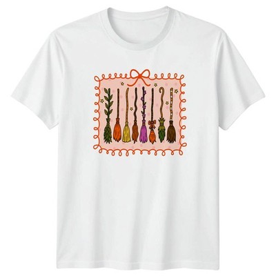 Handgezeichnete Hexe Besen Sammlung Damen T-Shirt Hexe Halloween Geschenk für sie