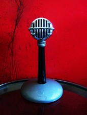 Vintage 1960's Astatic JT-30 crystal / harp microphone Hi Z w E6G stand T-3  6