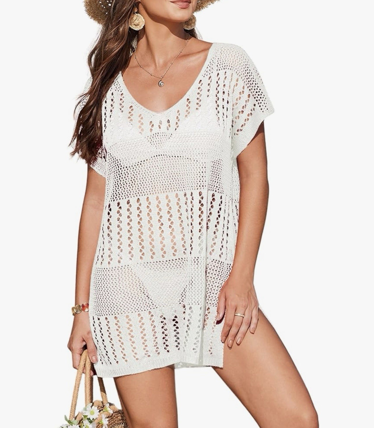 NWT swimsuit crochet cover up small