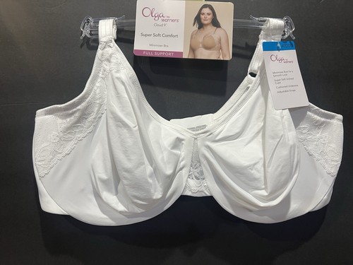 Olga Cloud 9 Style 8961 Bra 2 Ply Smooth Lace Detail WHITE Size 40DDD NWT