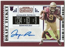 2019 Contenders Draft Picks College Ticket Auto Blue Foil JACQUES PATRICK 168 RC