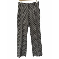 TAHARI Womens Diamond Print Pants Size 8 Black Office Career Artsy NWT