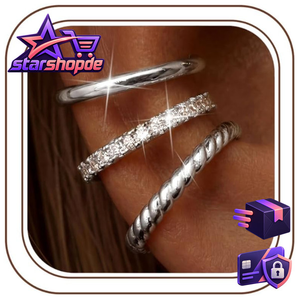 Ear Cuff Ohrclips Gold Silber 3 Paare Damen Ohne OhrlöCher Schmuck-image