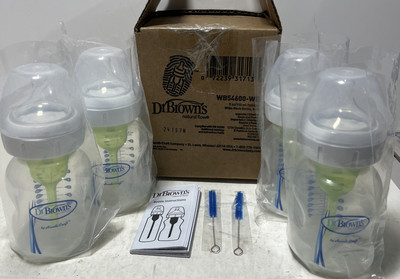 Dr Browns Natural Flow 5oz Wide Neck Bottles (4) NEW WB54600-WEB