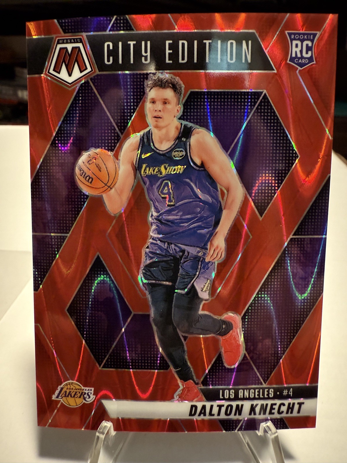 2024-25 Mosaic NBA Dalton Knecht City Edition RC Red Seismic 215/299 #271 Lakers