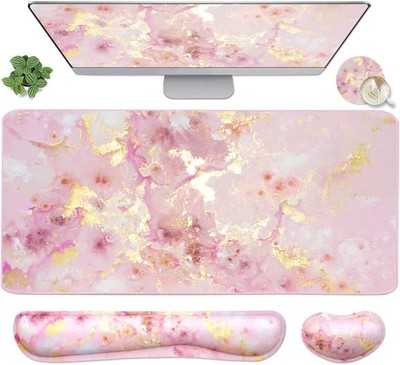 Extended RGB Gaming Mouse Pad Wrist Rest Desk Set