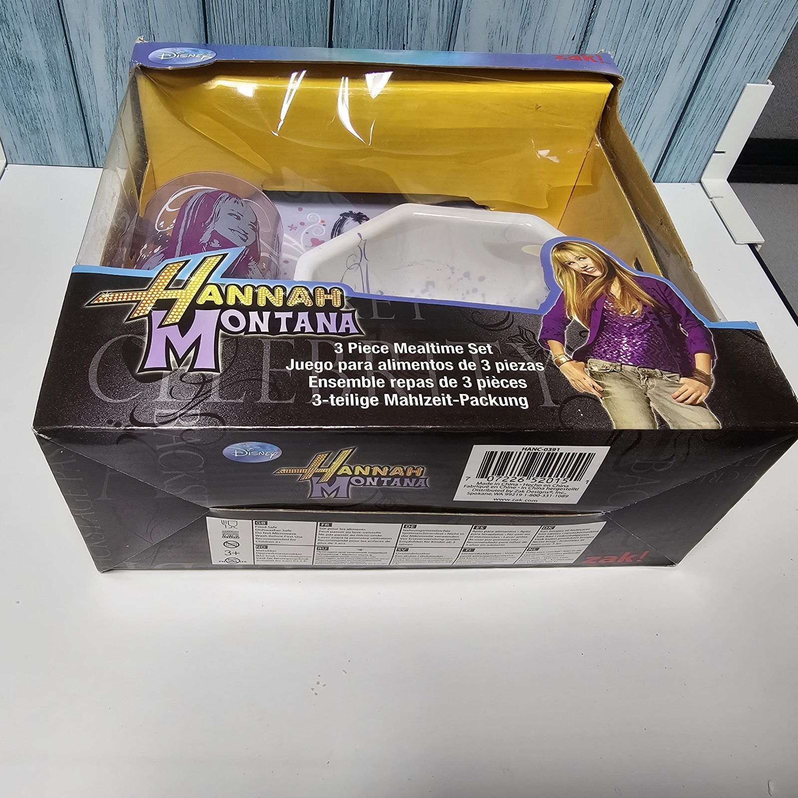 Vintage Zak Designs Hannah Montanna 3 Piece Dinnerware Set NIB 