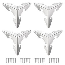 30x30x30mm Metal Box Corner Protectors Edge Guard Silver Tone 8pcs