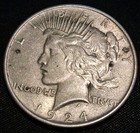 1924 $1 Peace Silver  Dollar, 90% Silver coin — photo 1